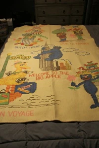 Vintage Sesame Street Chatham Throw blanket ~ Welcome to the big Apple~ - Picture 1 of 5