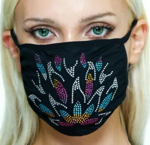 Máscara facial de moda estrás cristal ostentoso + filtro 5 capas pm 2,5 - stock de EE. UU. ✅ - Imagen 1 de 20
