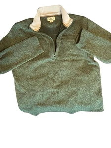 WOOLRICH Mens Angler 1/4 Zip Pullover Sweater Forest Green Size L - Picture 1 of 4
