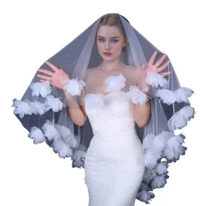 Sexy Graceful Sophisticated Veil with Flower Pattern Luxurious Women s Veil - Picture 1 of 8