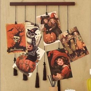 Cartoline Halloween Vintage Retrò ~ Zucche Strega Gatto Nero 10 Pezzi. - Foto 1 di 5