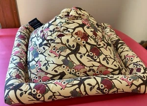 Peeramid Bookrest Owl Print Fabric Two Pockets for Pens Phones with Tassel - Photo 1/6