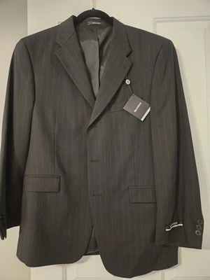 Nuevo con etiquetas Abrigo deportivo Brandini negro a rayas para hombre talla 42S Foto 1 de 4