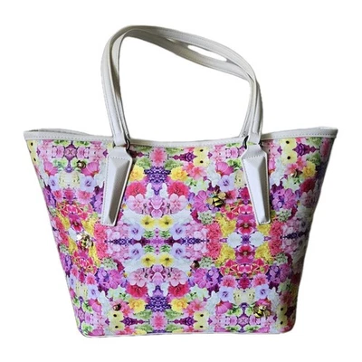 Betsey Johnson Multicolor Floral Studded Bees & Ladybugs Handbag Tote 2 Handles - Image 1 of 4