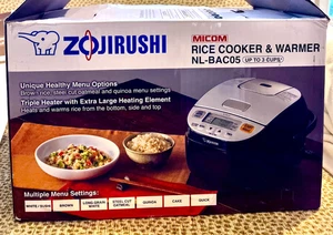 Arrocera y calentador Zojirushi Micom 3 tazas NL-BAC05 funciona caja abierta PROBADO - Imagen 1 de 18