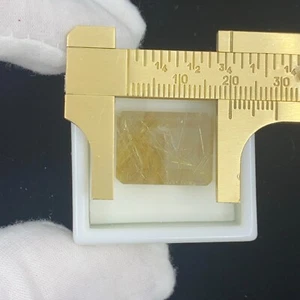 Faceted Emerald Cut Rutilated Quartz 20x15mm 18.50ct - JTV - ESTATE SALE FIND - Picture 1 of 10