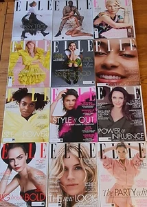 NEW 12 x  ELLE UK January to December 2019 Handbag Size - RRP £4.30 each  - Bild 1 von 3