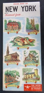 1950 New York road map Flying A Tydol   oil gas  historical guide - Picture 1 of 4