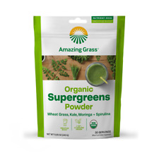 Amazing Grass Organic Supergreens Powder, Wheat Grass, Kale, Moringa + Spirulina