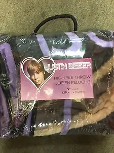 BRAND NEW OFFICIAL JB JUSTIN BIEBER 50X60 THROW SIZE BLANKET - Picture 1 of 2