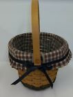 1999 Longaberger May Series Daisy Basket Navy Banded with Plaid Liner