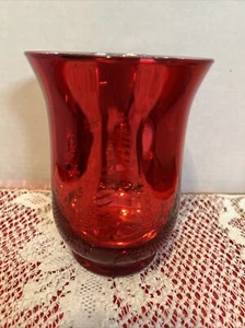 Lenox 6” Red & Silver Christmas Hurricane Original Stickers - Picture 1 of 7