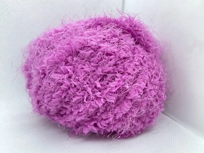 Polar Soft Orchid Pink Ice Yarn 58236 Puffy Short & Long Eyelash Nylon 50g 60y - Image 1 of 4