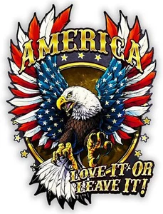 American Bald Eagle Flag Decal Sticker  - Vinyl Car Truck Bumper Patrio  Wall - Picture 1 of 4