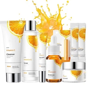 8-tlg Vitamin C Gesichtspflege Set Geschenke für Frauen Tages- & Nachtpflege - Bild 1 von 7