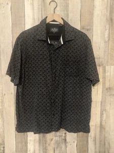Nat Nast Men's Size Large Button Up Shirt Geometric Print 70%-Silk 30%-Cotton - Picture 1 of 11