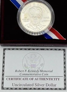 1998-S $1 RFK Robert F Kennedy Commemorative Silver Dollar - UNC - #1105 - Picture 1 of 6