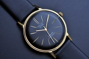 NEW Poljot De LUXE Ultra SLIM Watch NOS Vintage Case Stainless Steel ELEGANT Rr - Picture 1 of 7