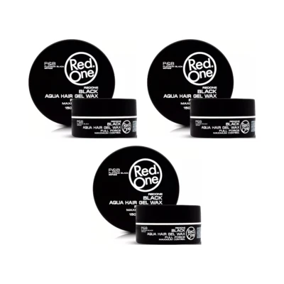RedOne Hair Styling Aqua Gel Wax Black 150ml x3