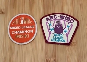 2-Vintage WIBC Bowling League Champion Patches, 1982- 1983, and 1990-1992 - Picture 1 of 2