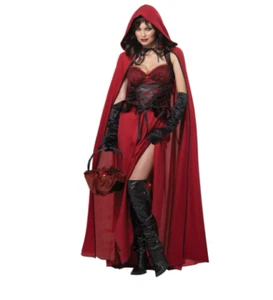 Dark Red Riding Hood Gothic Fairytale Adult Womens Halloween Costume Medium 8-10 - Picture 1 of 6