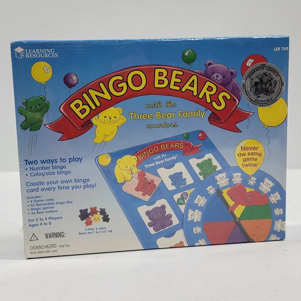 Vintage Bingo Bears Game Learning Resources 2-4 Players Parents Choice Sealed! - Image 1 of 4