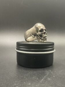 Into The Fire Skull Ring Size 11 Rustic Finish .925 Silver Lord Of The Rings