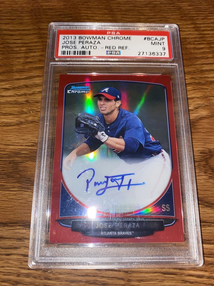 2013 Bowman Chrome Jose Peraza Autograph RC Red Refractor /5 PSA 9 - Image 1 of 1