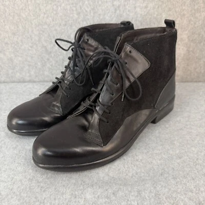 Botines con cordones Naot para mujer talla 38/US 7 negros de cuero Mistral y gamuza Foto 1 de 4