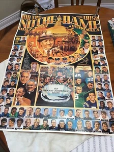 Rare Vintage 1987 Notre Dame Fighting Irish 100 Years Football Poster 35.5x24.5” - Bild 1 von 11