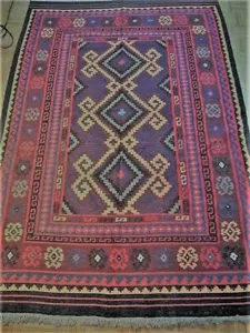 Semi antique Afghan or Ersari Turkoman kilim 5'2" x 7'8" - Picture 1 of 3