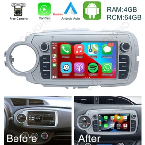 64GB Android 13 Car Stereo For Toyota Yaris 2012-2017 Radio GPS Navi CarPlay BT - Picture 1 of 18