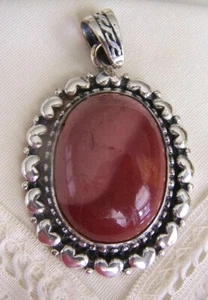Bold Pendant Omega, Mookite,   Sterling Silver  New & Beautiful! - Picture 1 of 3
