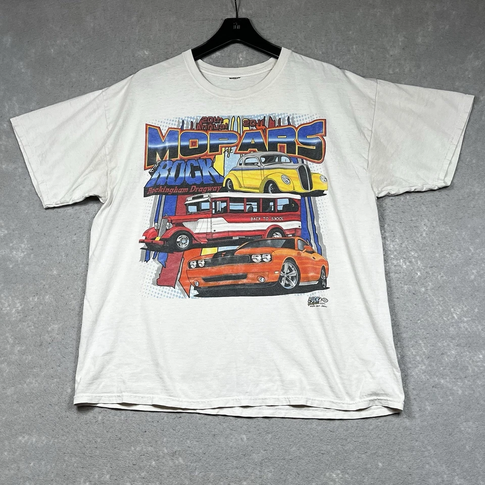 Camisa Mopar De Colección Para Hombres Talla XL Blanca Rock Rockingham Dragway Raceway Park Foto 1 de 4