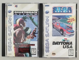 SEGA SATURN Lot of 2 Games DAYTONA USA & QUARTERBACK ATTACK CIB Complete