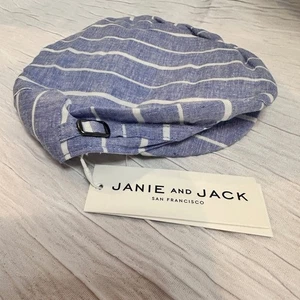 Janie and Jack Newsboy Cap Blue White Stripes Boys 2T/3T NWT - Picture 1 of 4