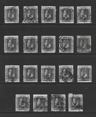 NEW ZEALAND   SCOTT O43 USED ISSUE x 19 - 1916 1.5p GRAY BLACK OFFICIAL ISSUE - Image 1 of 2