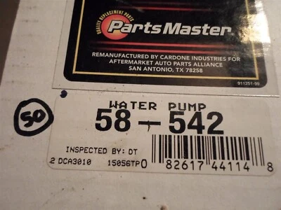 Parts Master Cardone Remanufactured Water Pump 58-542 Foto 1 de 2