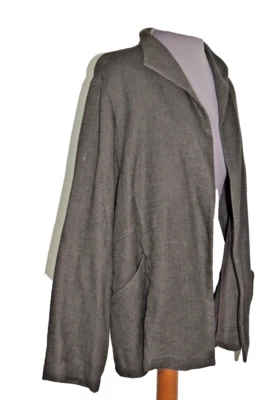 Chaqueta Eileen Fisher Gris Mezcla de Lino/Algodón Columpio LG Foto 1 de 4
