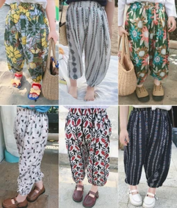 Hose Kinderhose Mädchen Blumen Neunpunkt locker Freizeit atmungsaktiv Hose - Bild 1 von 14