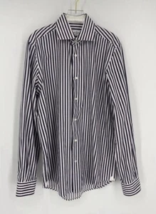 Robert Graham Long Sleeve Button Down Striped 100% Cotton Men’s Shirt Size 38x15 - Picture 1 of 11