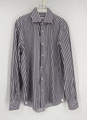 Robert Graham Long Sleeve Button Down Striped 100% Cotton Men’s Shirt Size 38x15 - Image 1 of 4