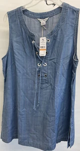 tommy bahama chambray all day tunic S/L 17238-med marina wash size:S women - Picture 1 of 4