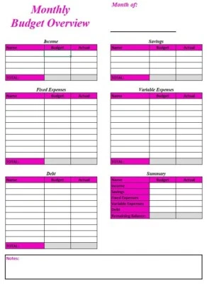 Personal Monthly Budget Plan: PDF / Spreadsheet / Both. Read Description. - Image 1 of 4