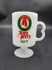 Tom & Jerry Collector Series '79 white milk glass footed Christmas mug cup
