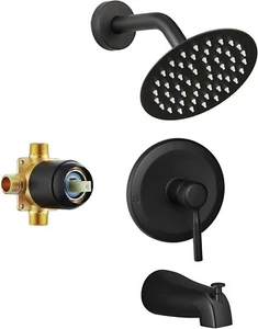 Juego de Grifo de Ducha para Bañera con Válvula Incluida, Negro Mate, Totalmente Nuevo - Imagen 1 de 3