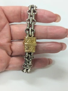 Fancy Mesh Two-toned 7" Bracelet Men Or Women - Picture 1 of 5
