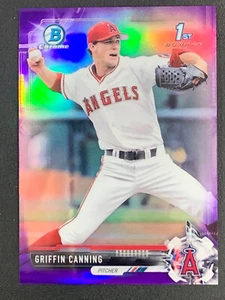 2017 Bowman Draft Chrome Refractor Purple Griffin Canning #103/250 Angels - Picture 1 of 4