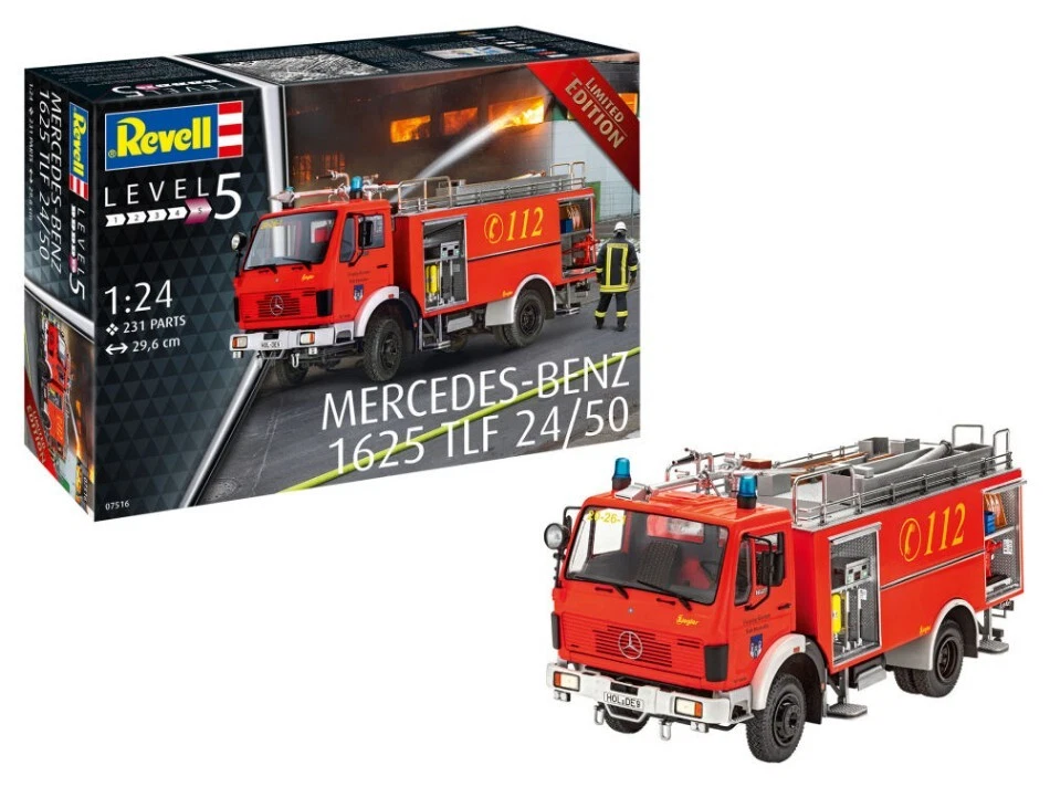 Coche Camión Truck Model Kit De Montaje FIRE ENGINE MERCEDES 1625 1:24 - Imagen 1 de 1