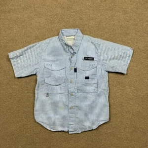Camisa Columbia Juvenil Talla S Azul Abotonada Manga Corta Cuello Exterior Campamento - Imagen 1 de 10